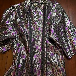 Maggie Sweet 3x Purple Black Silver Shiny Cover Up Top